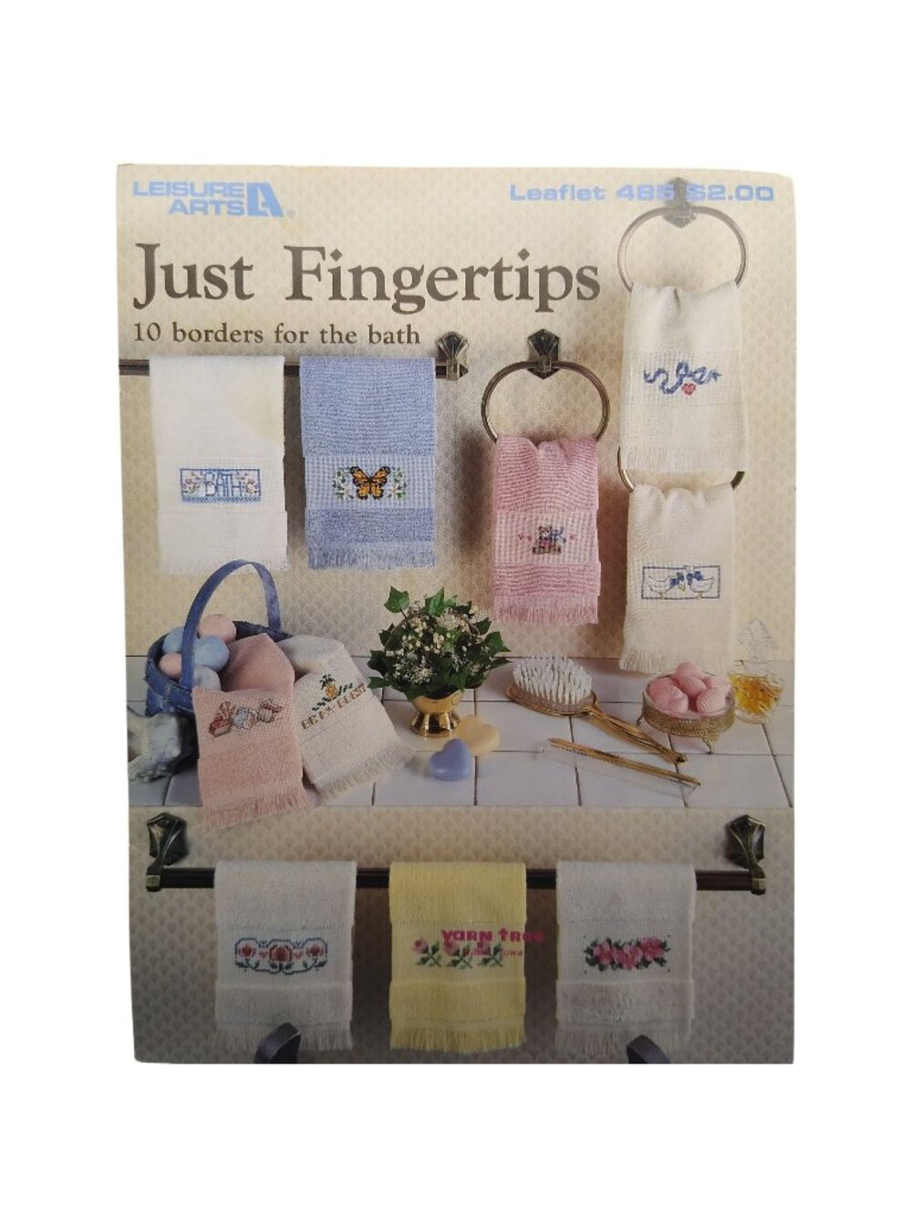 Vintage Cross Stitch Patterns, Just Fingertips 10 Borders for the Bath, Leisure